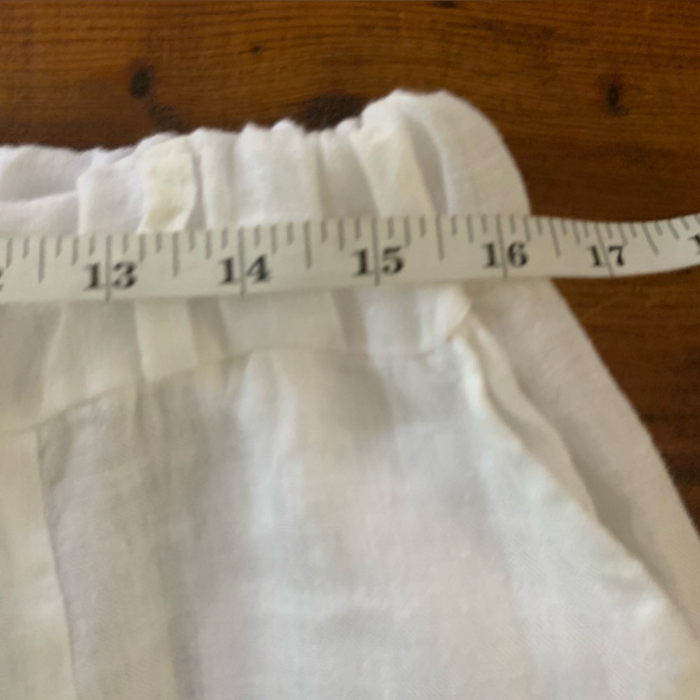 Belle France Made in Italy White Linen Lagenlook Coastal Pull On Pants Sz XL - Picture 6 of 10